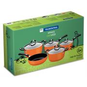 Jogo de Panelas 5 peas Laranja - Mnaco - 20899/450 - Tramontina