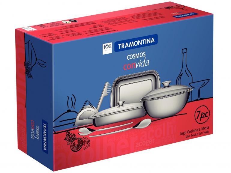 Jogo de Cozinha e Mesa 7 peas em Ao Inox - Cosmos - 64310/080 - Tramontina