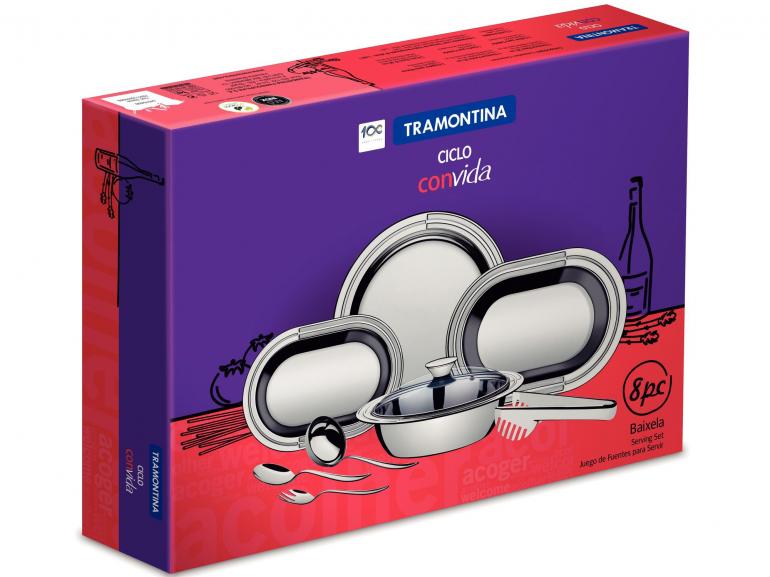 Jogo para Servir 8 peas em Ao Inox - Ciclo - 64510/890 - Tramontina