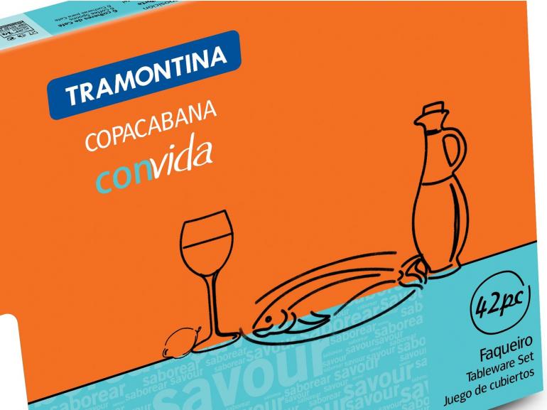 Faqueiro 42 peas em ao Inox c/ faca para churrasco - Copacabana - 66901/774 - Tramontina