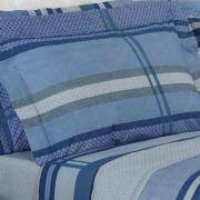 Kit: 1 Cobre-leito Queen + 2 Porta-travesseiros Percal 200 fios - Adonis Azul - Dui Design