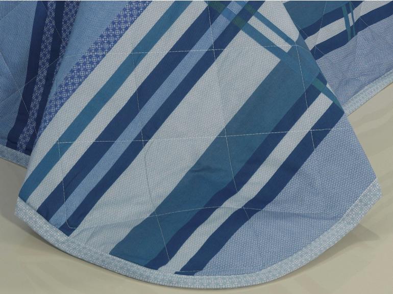 Kit: 1 Cobre-leito King + 2 Porta-travesseiros Percal 200 fios - Adonis Azul - Dui Design