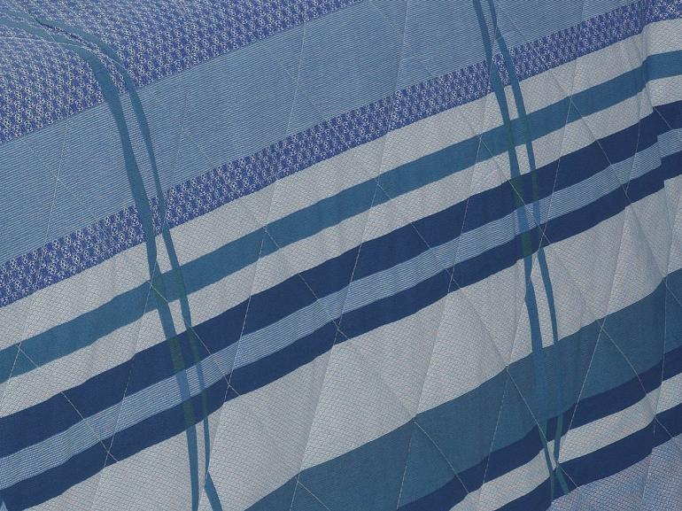 Kit: 1 Cobre-leito Solteiro + 1 Porta-travesseiro Percal 200 fios - Adonis Azul - Dui Design