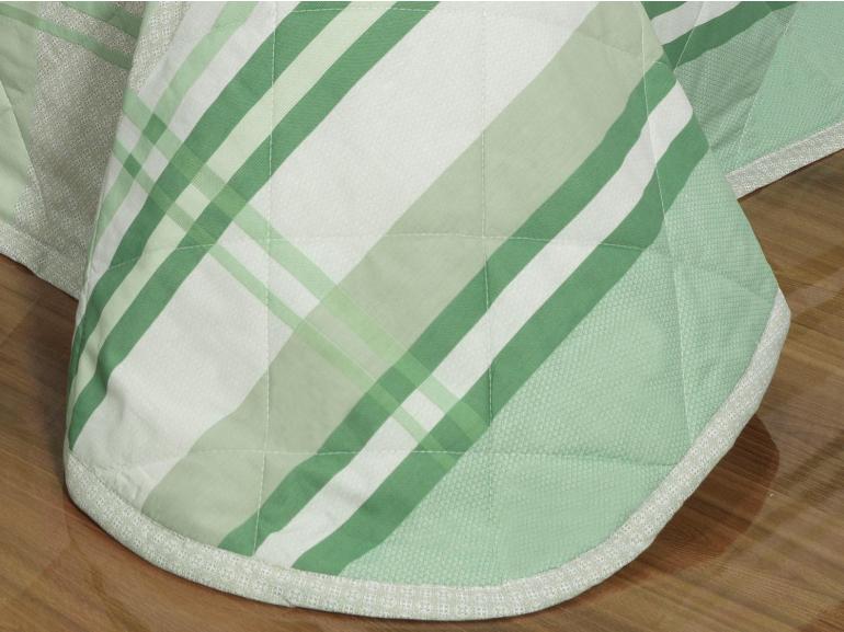 Kit: 1 Cobre-leito King + 2 Porta-travesseiros Percal 200 fios - Adonis Verde - Dui Design