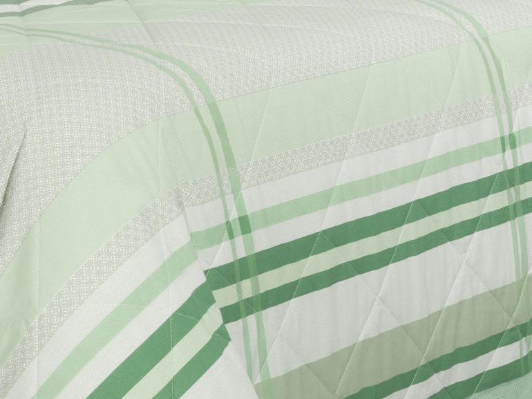 Kit: 1 Cobre-leito Queen + 2 Porta-travesseiros Percal 200 fios - Adonis Verde - Dui Design