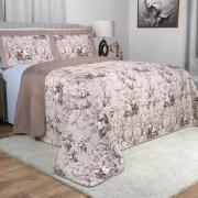 Kit: 1 Cobre-leito King Bouti de Microfibra Ultrasonic Estampada + 2 Porta-travesseiros - Adore Noz Moscada - Dui Design