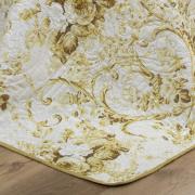 Kit: 1 Cobre-leito Queen Bouti de Microfibra Ultrasonic Estampada + 2 Porta-travesseiros - Adore Gold - Dui Design