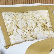 Kit: 1 Cobre-leito Queen Bouti de Microfibra Ultrasonic Estampada + 2 Porta-travesseiros - Adore Gold - Dui Design