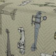 Kit: 1 Cobre-leito Casal Kids Bouti de Microfibra PatchWork Ultrasonic + 2 Porta-travesseiros - Aero Taupe - Dui Design