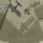 Kit: 1 Cobre-leito Casal Kids Bouti de Microfibra PatchWork Ultrasonic + 2 Porta-travesseiros - Aero Taupe - Dui Design