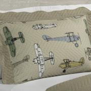 Kit: 1 Cobre-leito Casal Kids Bouti de Microfibra PatchWork Ultrasonic + 2 Porta-travesseiros - Aero Taupe - Dui Design