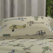 Kit: 1 Cobre-leito Casal Kids Bouti de Microfibra PatchWork Ultrasonic + 2 Porta-travesseiros - Aero Taupe - Dui Design