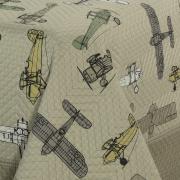 Kit: 1 Cobre-leito Casal Kids Bouti de Microfibra PatchWork Ultrasonic + 2 Porta-travesseiros - Aero Taupe - Dui Design