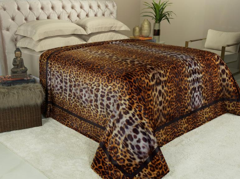 Cobertor Avulso Queen Flanelado com Estampa Digital 260 gramas/m² - Africa - Dui Design