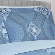 Kit: 1 Cobre-leito Casal Bouti de Microfibra Ultrasonic Estampada + 2 Porta-travesseiros - Alcazar Azul - Dui Design