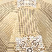 Kit: 1 Cobre-leito King Bouti de Microfibra Ultrasonic Estampada + 2 Porta-travesseiros - Alcazar Bege - Dui Design