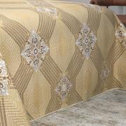 Kit: 1 Cobre-leito King Bouti de Microfibra Ultrasonic Estampada + 2 Porta-travesseiros - Alcazar Bege - Dui Design