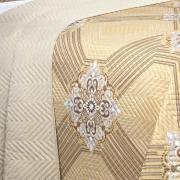 Kit: 1 Cobre-leito King Bouti de Microfibra Ultrasonic Estampada + 2 Porta-travesseiros - Alcazar Bege - Dui Design