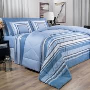 Jogo de Cama Casal Cetim 300 fios - Alcazar Azul - Dui Design