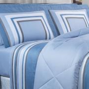 Edredom King Cetim 300 fios - Alcazar Azul - Dui Design