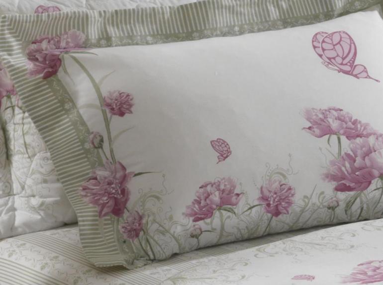 Edredom Solteiro Percal 180 fios 100% Algodo - Alxia Rosa - Dui Design