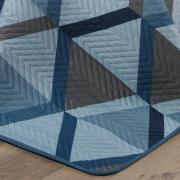 Kit: 1 Cobre-leito King Bouti de Microfibra Ultrasonic Estampada + 2 Porta-travesseiros - Alfa Azul - Dui Design