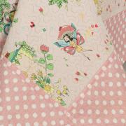 Kit: 1 Cobre-leito Solteiro Kids Bouti de Microfibra PatchWork Ultrasonic + 1 Porta-travesseiro - Alice Rosa - Dui Design