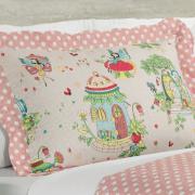 Kit: 1 Cobre-leito Solteiro Kids Bouti de Microfibra PatchWork Ultrasonic + 1 Porta-travesseiro - Alice Rosa - Dui Design