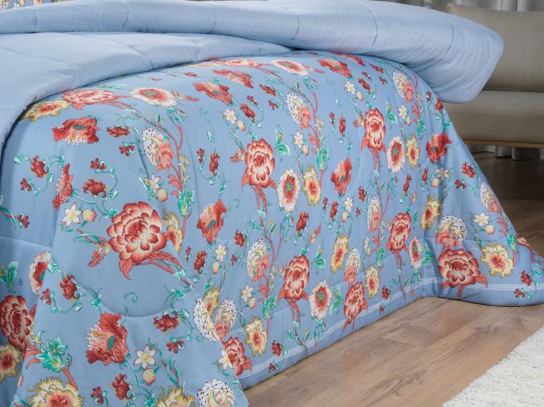 Jogo de Cama Casal 150 fios - Alicia Indigo - Dui Design