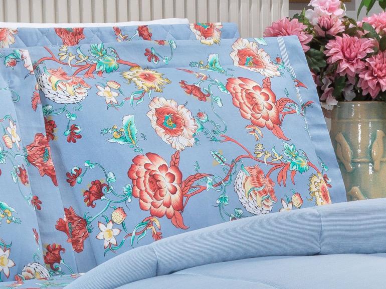 Jogo de Cama Casal 150 fios - Alicia Indigo - Dui Design