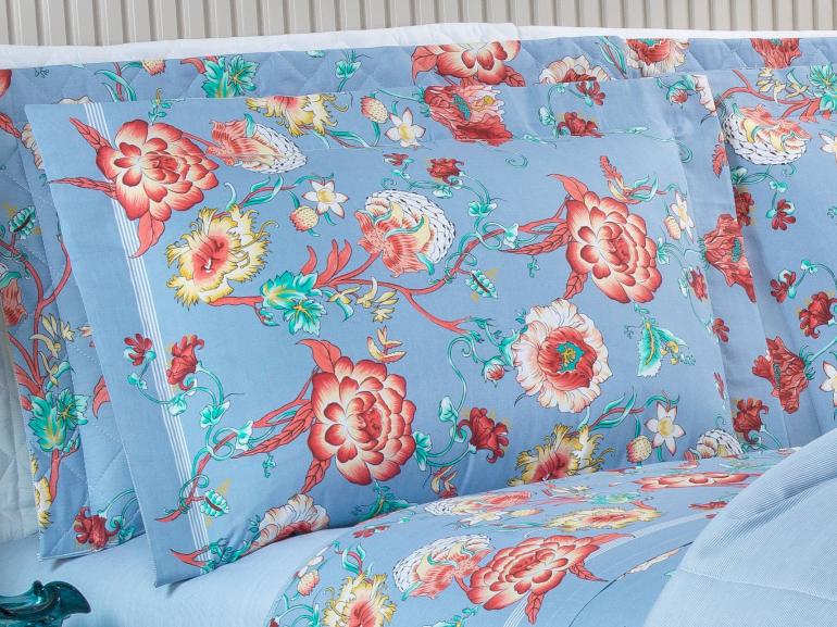 Jogo de Cama Casal 150 fios - Alicia Indigo - Dui Design