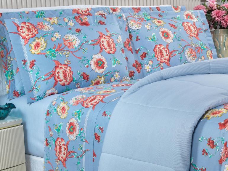 Edredom Queen 150 fios - Alicia Indigo - Dui Design