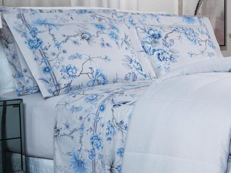 Jogo de Cama Solteiro Percal 180 fios - Alma Cinza - Dui Design