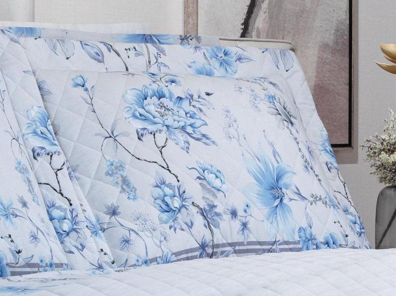 Kit: 1 Cobre-leito King + 2 Porta-travesseiros Percal 180 fios - Alma Cinza - Dui Design