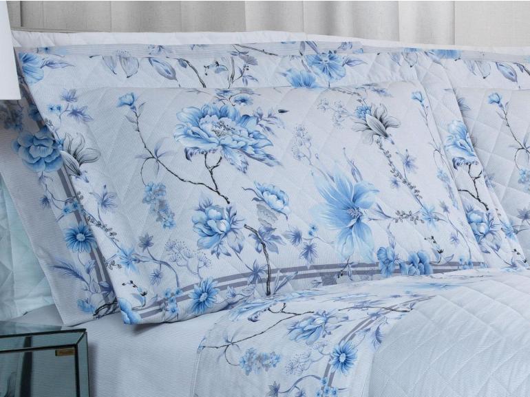 Kit: 1 Cobre-leito King + 2 Porta-travesseiros Percal 180 fios - Alma Cinza - Dui Design