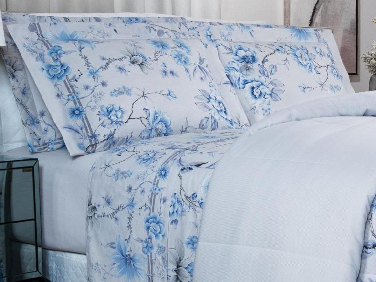 Edredom Casal Percal 180 fios - Alma Cinza - Dui Design