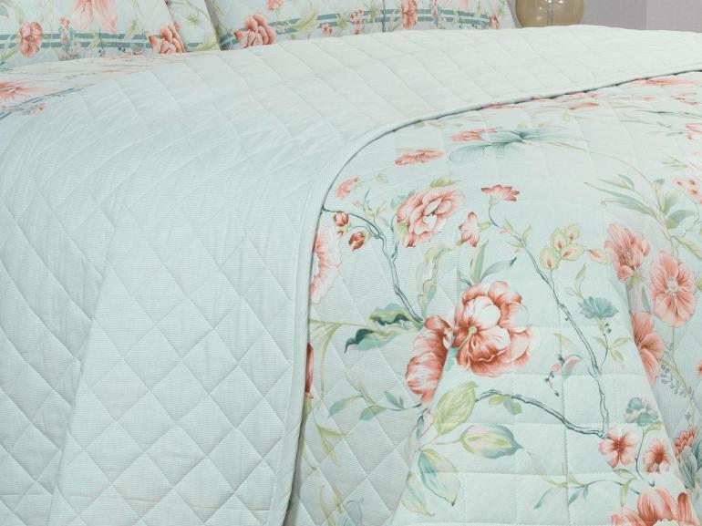 Kit: 1 Cobre-leito Casal + 2 Porta-travesseiros Percal 180 fios - Alma Vintage - Dui Design