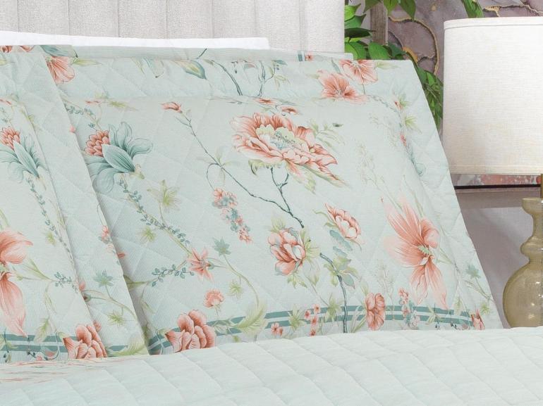 Kit: 1 Cobre-leito Casal + 2 Porta-travesseiros Percal 180 fios - Alma Vintage - Dui Design