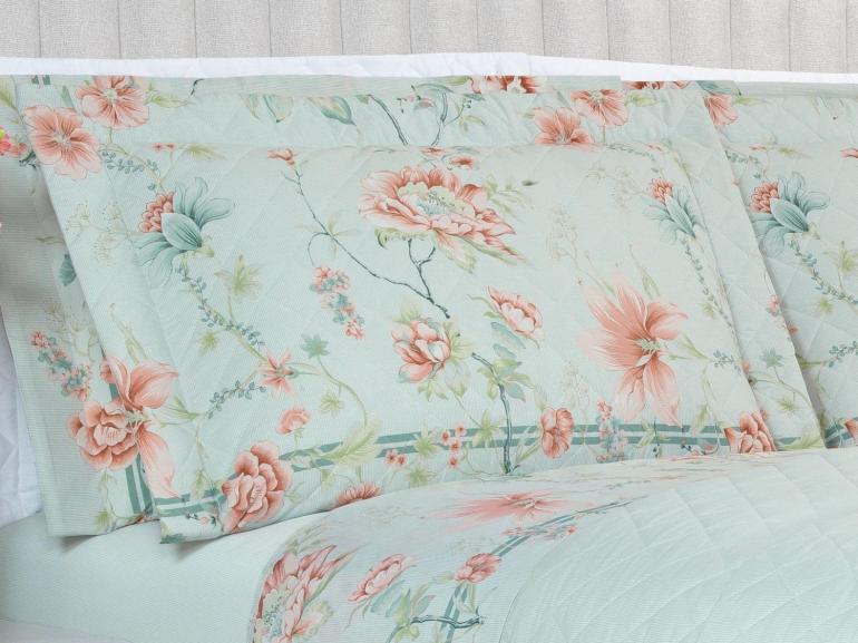 Kit: 1 Cobre-leito Casal + 2 Porta-travesseiros Percal 180 fios - Alma Vintage - Dui Design