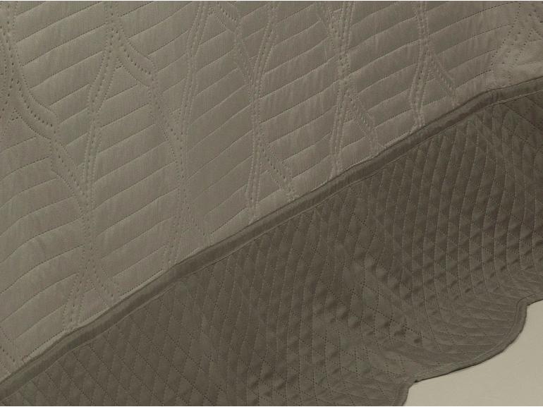 Kit: 1 Cobre-leito Casal Bouti de Microfibra Ultrasonic + 2 Porta-travesseiros - Almere Bege e Taupe - Dui Design