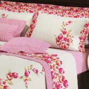 Kit: 1 Cobre-leito Casal + 2 Portas-travesseiro 150 fios 100% Algodo - Almere Pink - Dui Design