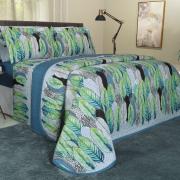 Kit: 1 Cobre-leito Casal + 2 Porta-travesseiros 150 fios - Amaite Azul - Dui Design