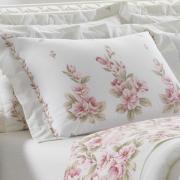 Kit: 1 Cobre-leito Casal + 2 Porta-travesseiros Casal Percal 180 fios 100% Algodo - Amlia Rosa - Dui Design