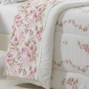Kit: 1 Cobre-leito Casal + 2 Porta-travesseiros Casal Percal 180 fios 100% Algodo - Amlia Rosa - Dui Design
