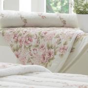 Kit: 1 Cobre-leito Casal + 2 Porta-travesseiros Casal Percal 180 fios 100% Algodo - Amlia Rosa - Dui Design