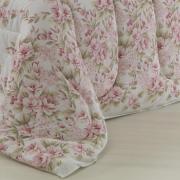 Kit: 1 Cobre-leito Casal + 2 Porta-travesseiros Casal Percal 180 fios 100% Algodo - Amlia Rosa - Dui Design