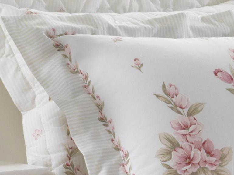Jogo de Cama Queen Percal 180 fios 100% Algodo - Amlia Rosa - Dui Design