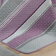 Kit: 1 Cobre-leito Queen Bouti de Microfibra Ultrasonic Estampada + 2 Porta-travesseiros - Amarante Aubergine - Dui Design