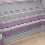Kit: 1 Cobre-leito Queen Bouti de Microfibra Ultrasonic Estampada + 2 Porta-travesseiros - Amarante Aubergine - Dui Design