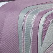 Kit: 1 Cobre-leito Queen Bouti de Microfibra Ultrasonic Estampada + 2 Porta-travesseiros - Amarante Aubergine - Dui Design